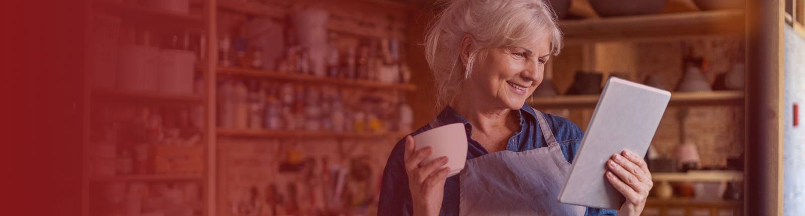 coffee shop owner happy about her digital marketing