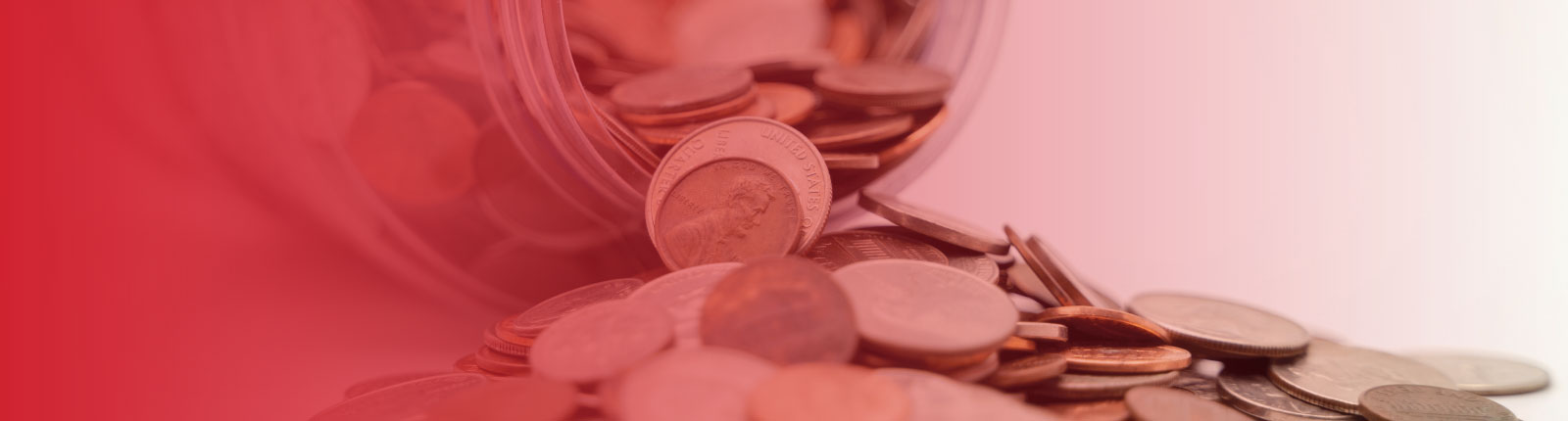 coins coming out of a savings jar