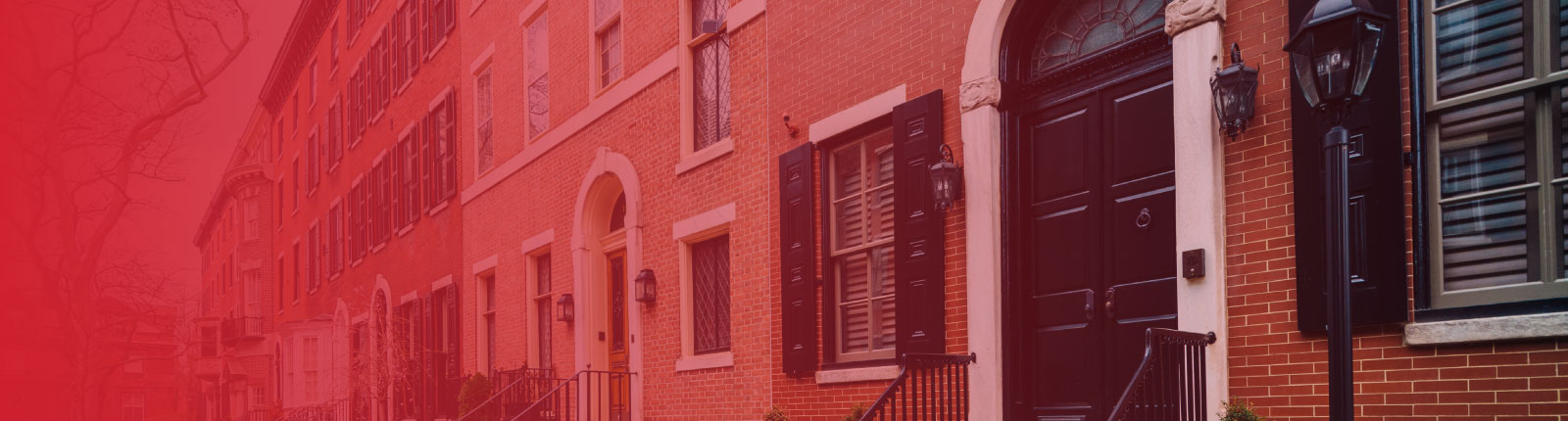 Philadelphia street brick buildings