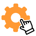 orange gear with mouse pointer