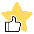 Yellow star and thumbs up