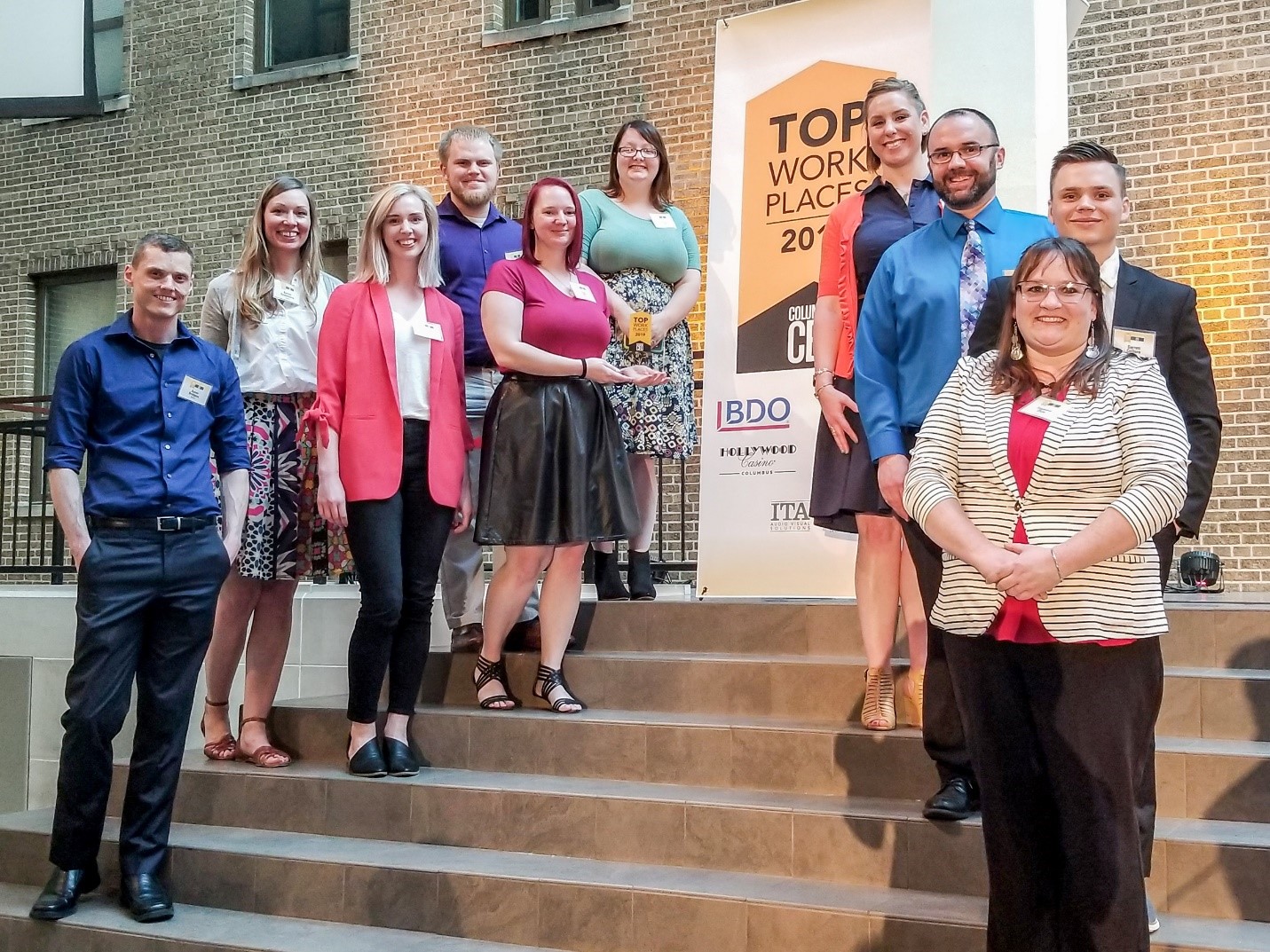 RevLocal employees celebrating at a Columbus CEO Top Workplace celebration