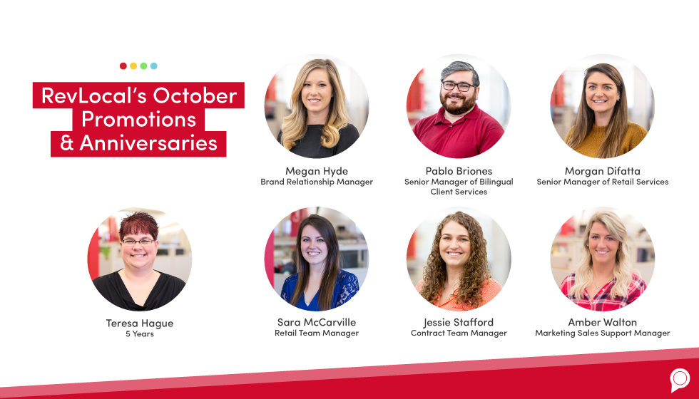 RevLocal's October 2019 promotions and anniversaries