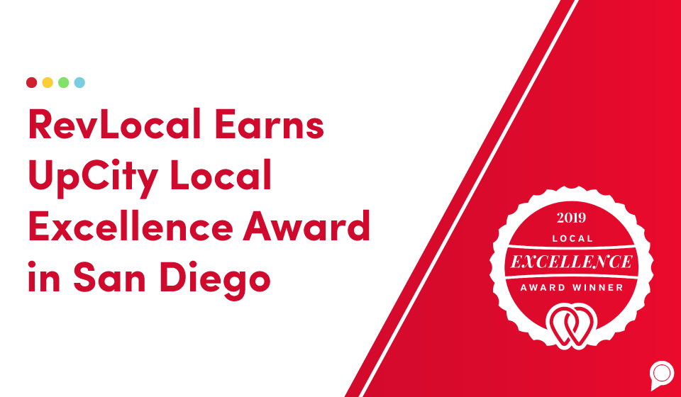 RevLocal earns UpCity Local Excellence Award in San Diego