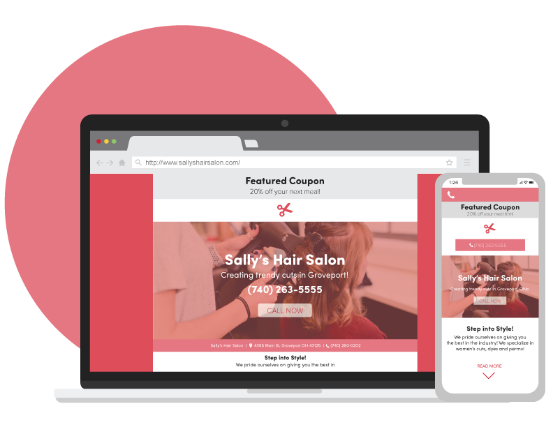 business microsite desktop and mobile 
