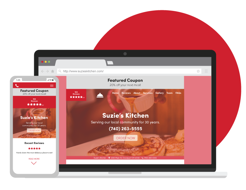 website services on desktop and mobile