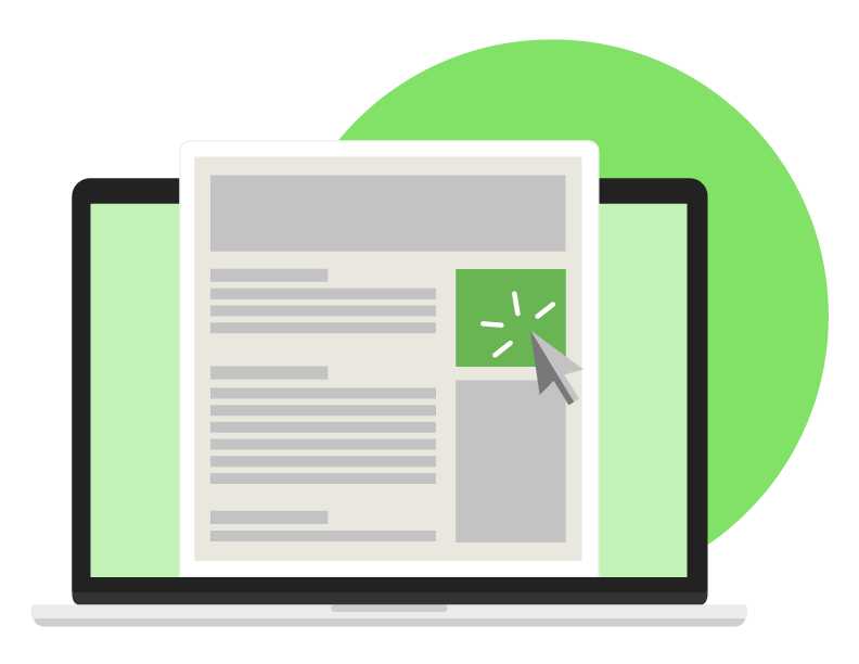 paid advertising webpage on desktop