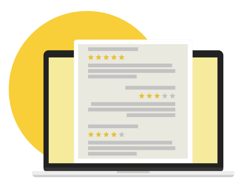 review marketing reviews on desktop