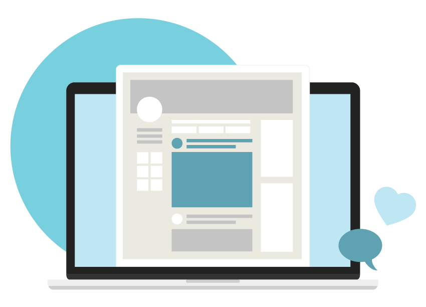 social media marketing on desktop