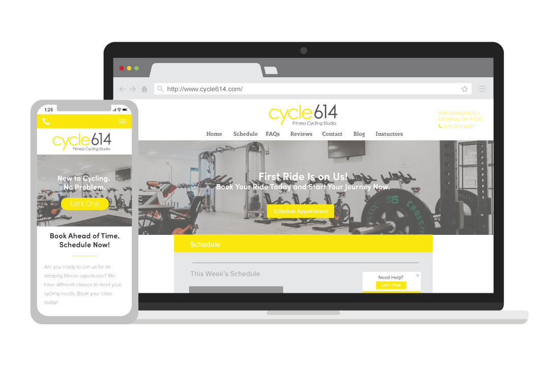 cycle614 website on devices
