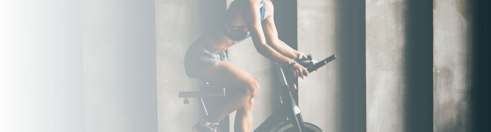 woman on a cycling bike 